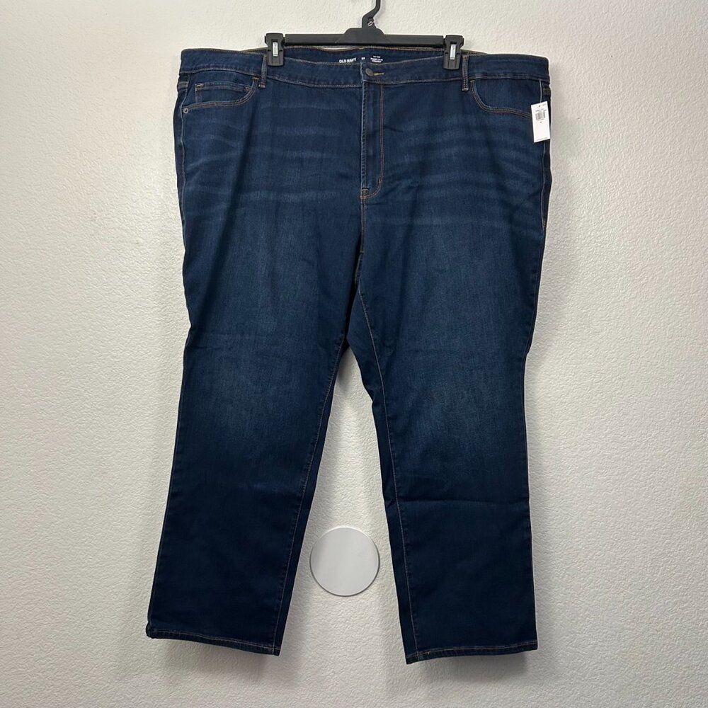 Old Navy Plus Size Mid Rise Power Slim Straight Jeans - Picture 2 of 13